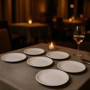 Set De 6 Platos Entrada Coupe 20cm Porcelana Blanca Hallen-1-3