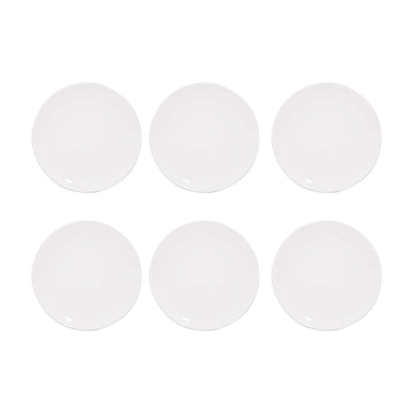 Set De 6 Platos Buffet Coupe 22.5cm Porcelana Blanca Hallen-1-1