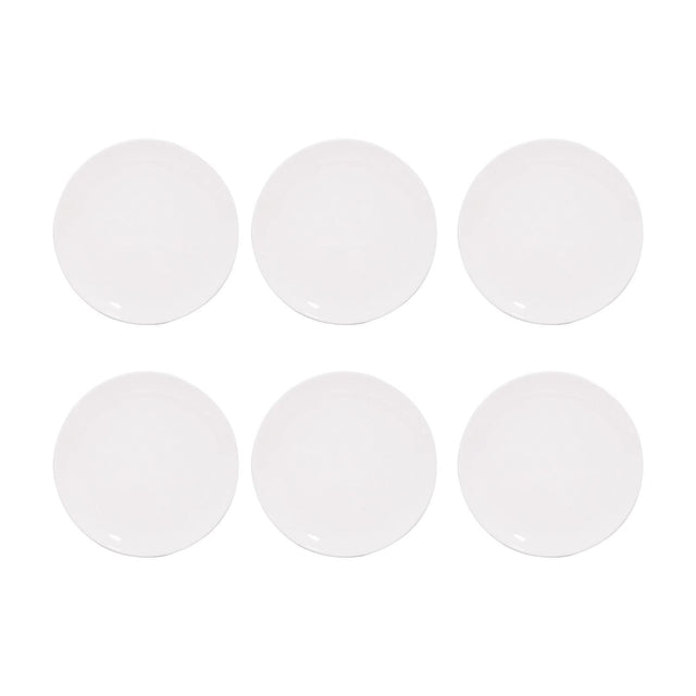 Set De 6 Platos Buffet Coupe 22.5cm Porcelana Blanca Hallen-1-1