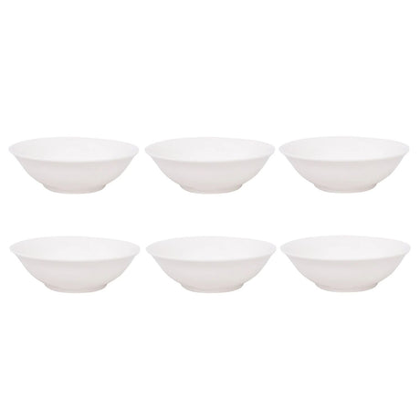 Set 6 Ensaladera De 22.5cm Porcelana Blanca Resistente Hallen-1-1