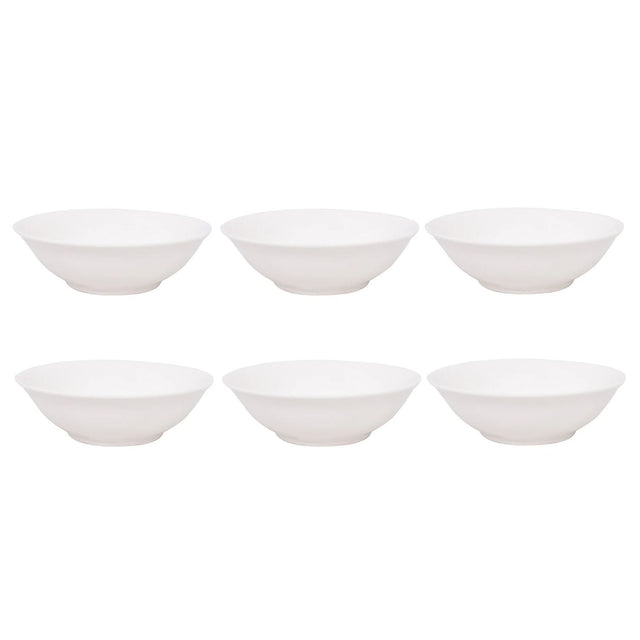 Set 6 Ensaladera De 22.5cm Porcelana Blanca Resistente Hallen-1-1