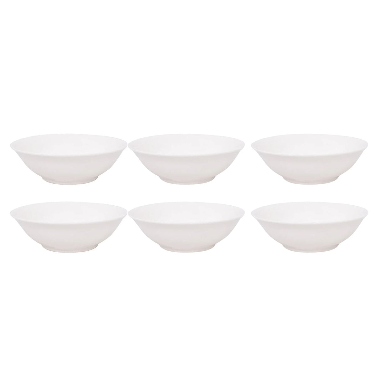 Set 6 Ensaladeras 25.5cm Porcelana Blanca Resistente Hallen-1-1