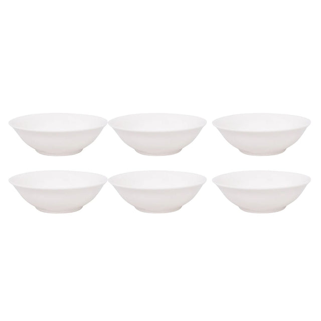 Set 6 Ensaladeras 25.5cm Porcelana Blanca Resistente Hallen-1-1