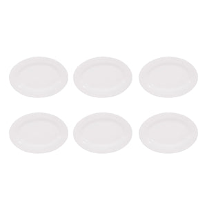 Set De 6 Platos Ovalados De 30.5cm Porcelana Blanca Hallen-1-1