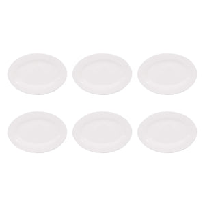 Set De 6 Fuentes Ovaladas 35.5cm Porcelana Blanca Hallen-1-1