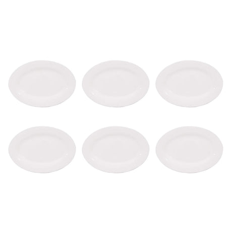 Set De 6 Fuentes Ovaladas 35.5cm Porcelana Blanca Hallen-1-1
