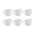 Set 6 Tazas De Te Redonda 260mL Porcelana Blanca Hallen-1-1
