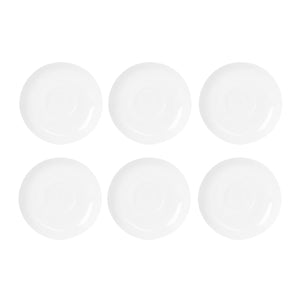 Set De 6 Platillos Redondos De 15cm Porcelana Blanca Hallen-1-1