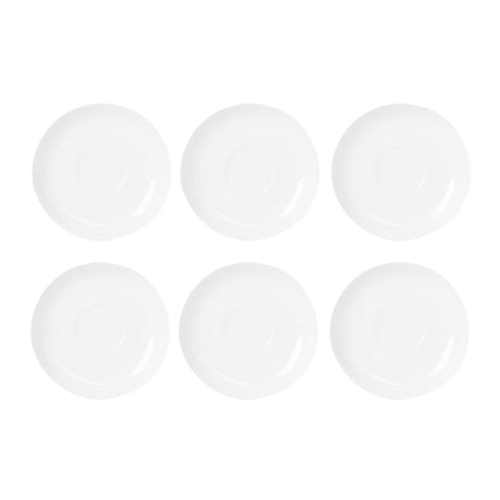 Set De 6 Platillos Redondos De 15cm Porcelana Blanca Hallen-1-1