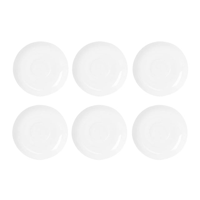 Set De 6 Platillos Redondos De 15cm Porcelana Blanca Hallen-1-1