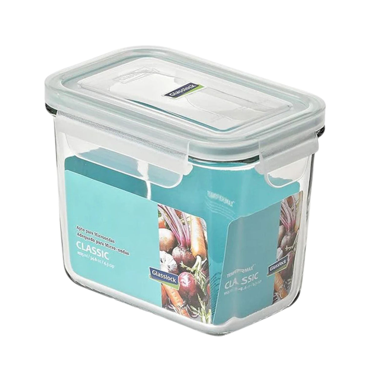 Contenedor De Vidrio Hermetico Alto De 1025mL Glasslock. Ideal para conservar alimentos frescos y sin olores. ¡Compra ahora y organiza tu cocina!-1