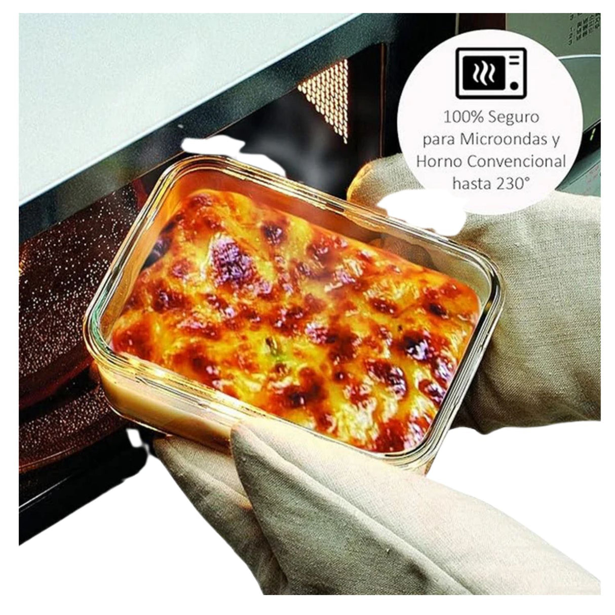 Contenedor De Vidrio Hermetico Alto De 1025mL Glasslock. Ideal para conservar alimentos frescos y sin olores. ¡Compra ahora y organiza tu cocina!-3