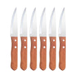 Set 6 Cuchillos Parrilleros de 22cm Acero Mango Madera. Disfruta de cortes precisos y cómodos en tus parrillas. ¡Haz tu pedido y mejora tu experiencia de cocina al aire libre!-1