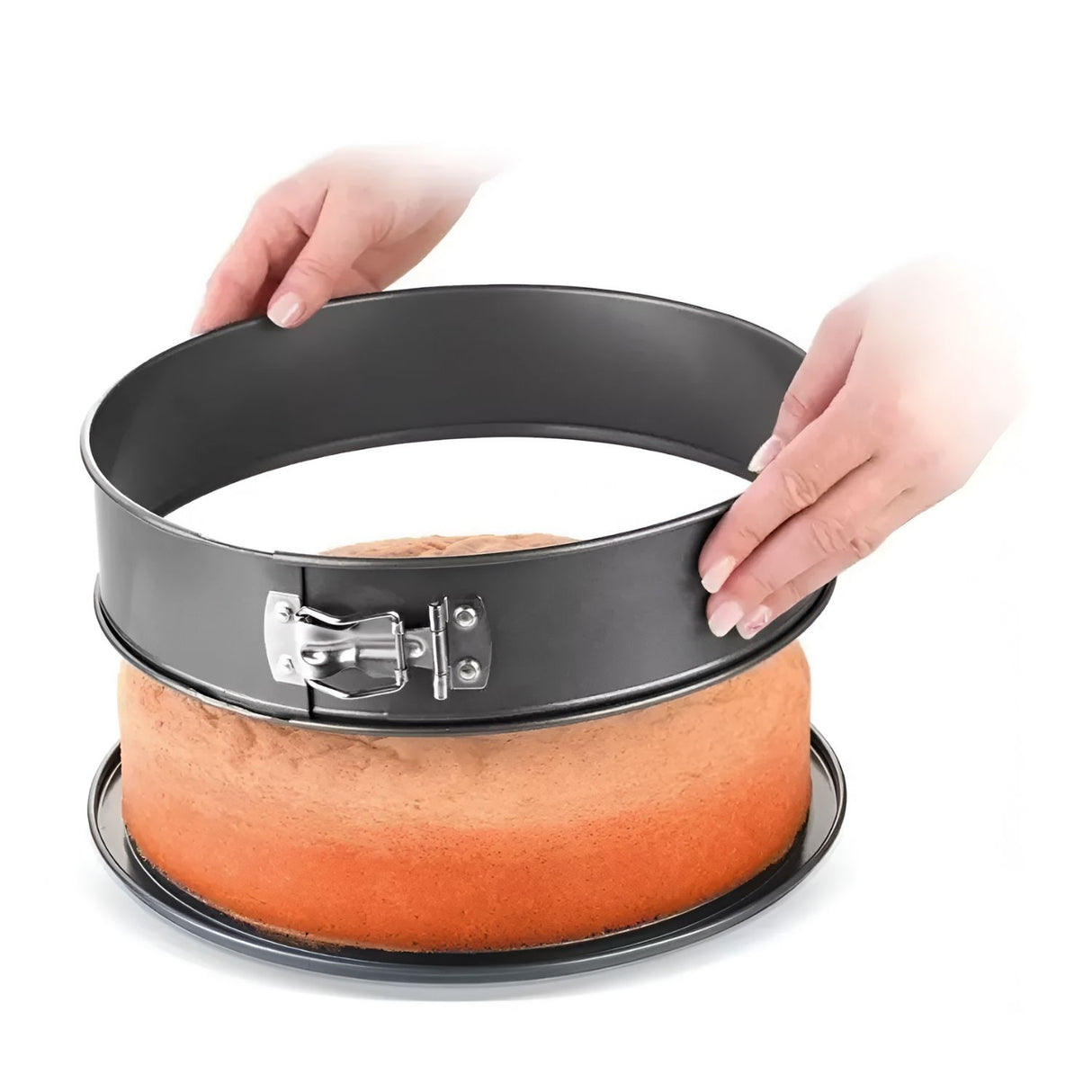 Set de 3 moldes desmontables antiadherentes de 24, 26 y 28 cm. Resistentes hasta 230°C, ideales para repostería y cocina profesional. ¡Haz postres perfectos!-4