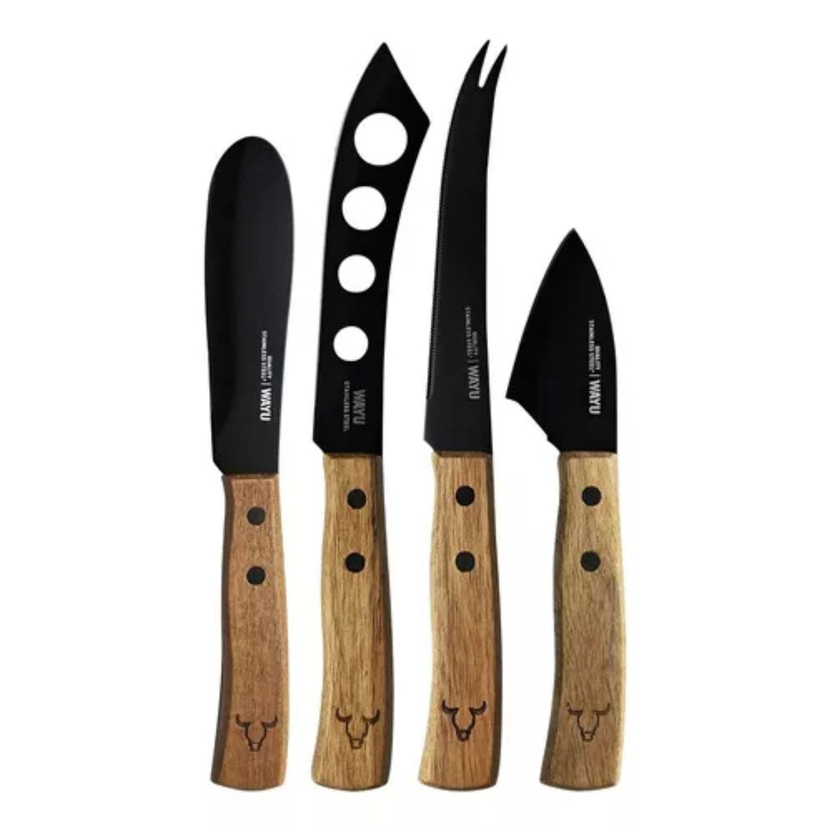 Set Aperitivo Tabla 4 Cuchillos de Queso Utensilios Cocina Wayu