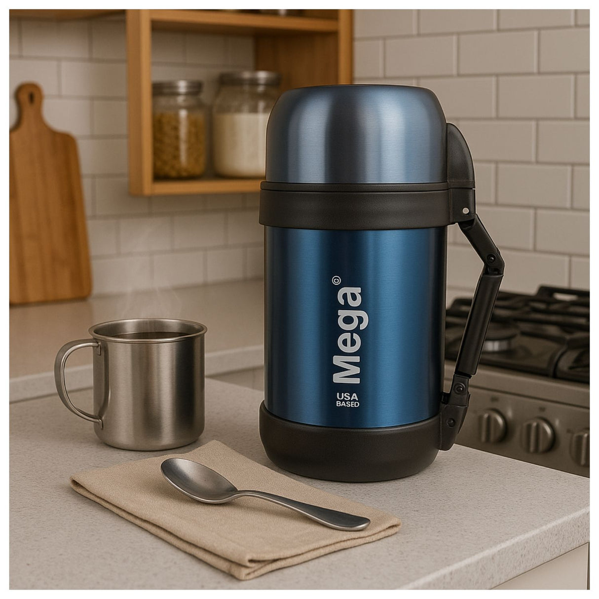 Termo Mega Multipropósito 800mL Azul, ideal para mantener tus bebidas frías o calientes por horas. ¡Compra ahora y disfruta de su versatilidad!-1-1-3