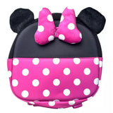 Mochila Infantil Ratona Orejas Lazo Rosa Lunares Niños