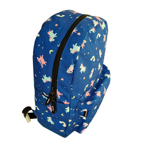 Mochila Escolar Unicornios Azul Niños Resistente y Espaciosa