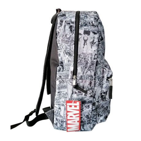 Mochila Estampado Cómics Blanco Negro Juvenil Casual Escolar