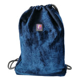 Mochila Saco Terciopelo Azul Unisex Casual Moderna Escolares