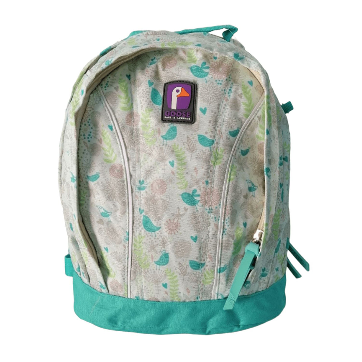 Mochila Estampada Aves Verde Espaciosa Escolar Casual