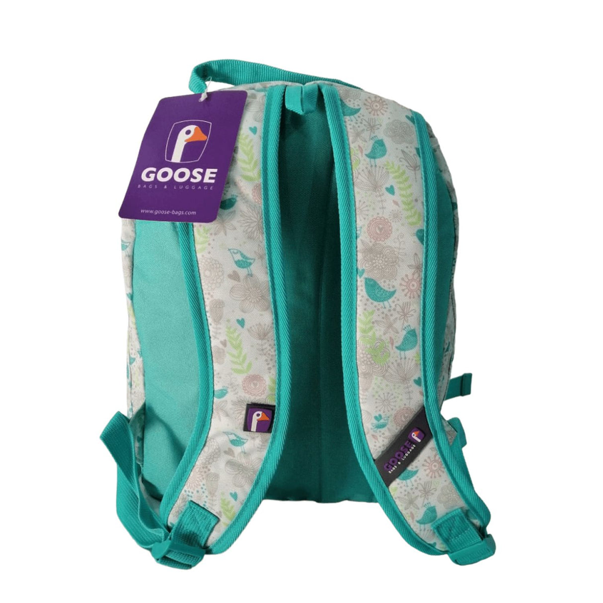 Mochila Estampada Aves Verde Espaciosa Escolar Casual