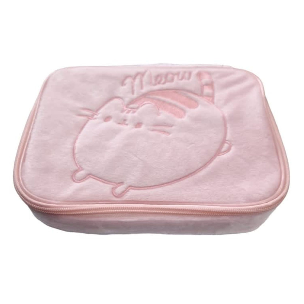 Estuche Gato Rosa Peluche Organizador Viaje Escolares