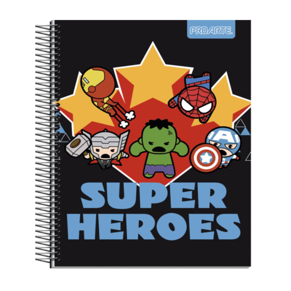 Pack de 6 cuadernos con diseños de superhéroes, tapas duras y espiral. Ideales para la escuela, apuntes y bocetos. ¡Agrega diversión a tu día con estos cuadernos, cómpralos ahora!-3
