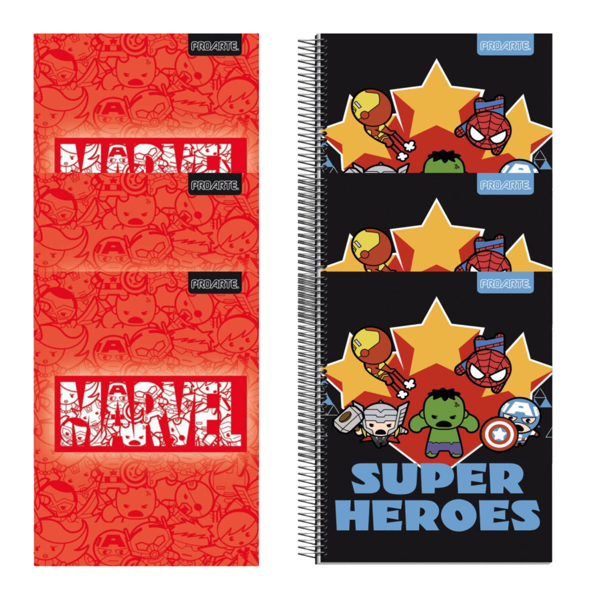 Pack de 6 cuadernos con diseños de superhéroes, tapas duras y espiral. Ideales para la escuela, apuntes y bocetos. ¡Agrega diversión a tu día con estos cuadernos, cómpralos ahora!-4