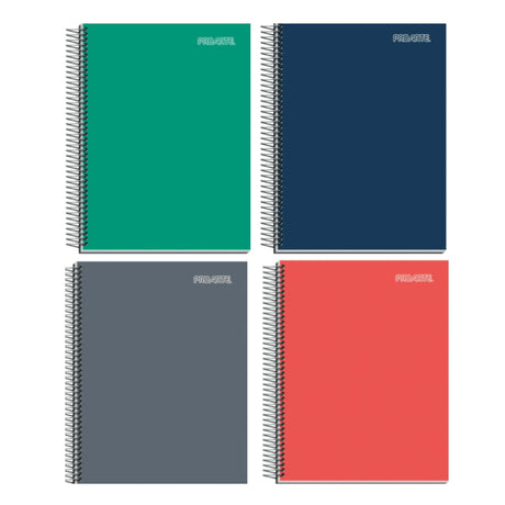 Pack de 6 cuadernos A4 con tapas duras en colores surtidos. Perfectos para apuntes, planificación y organización. ¡Adquiere calidad y funcionalidad, cómpralos ahora!-1
