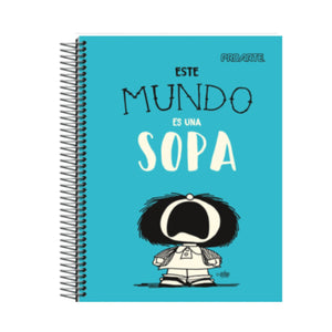 Pack 6 Cuadernos Espiral Frases Inspiradoras Mafalda A5
