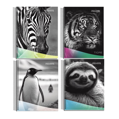 Pack de 6 cuadernos A5 con impactantes imágenes de animales salvajes, tapas duras y espiral. Perfectos para apuntes y planificación. ¡Llévalos contigo, cómpralos ahora!-1