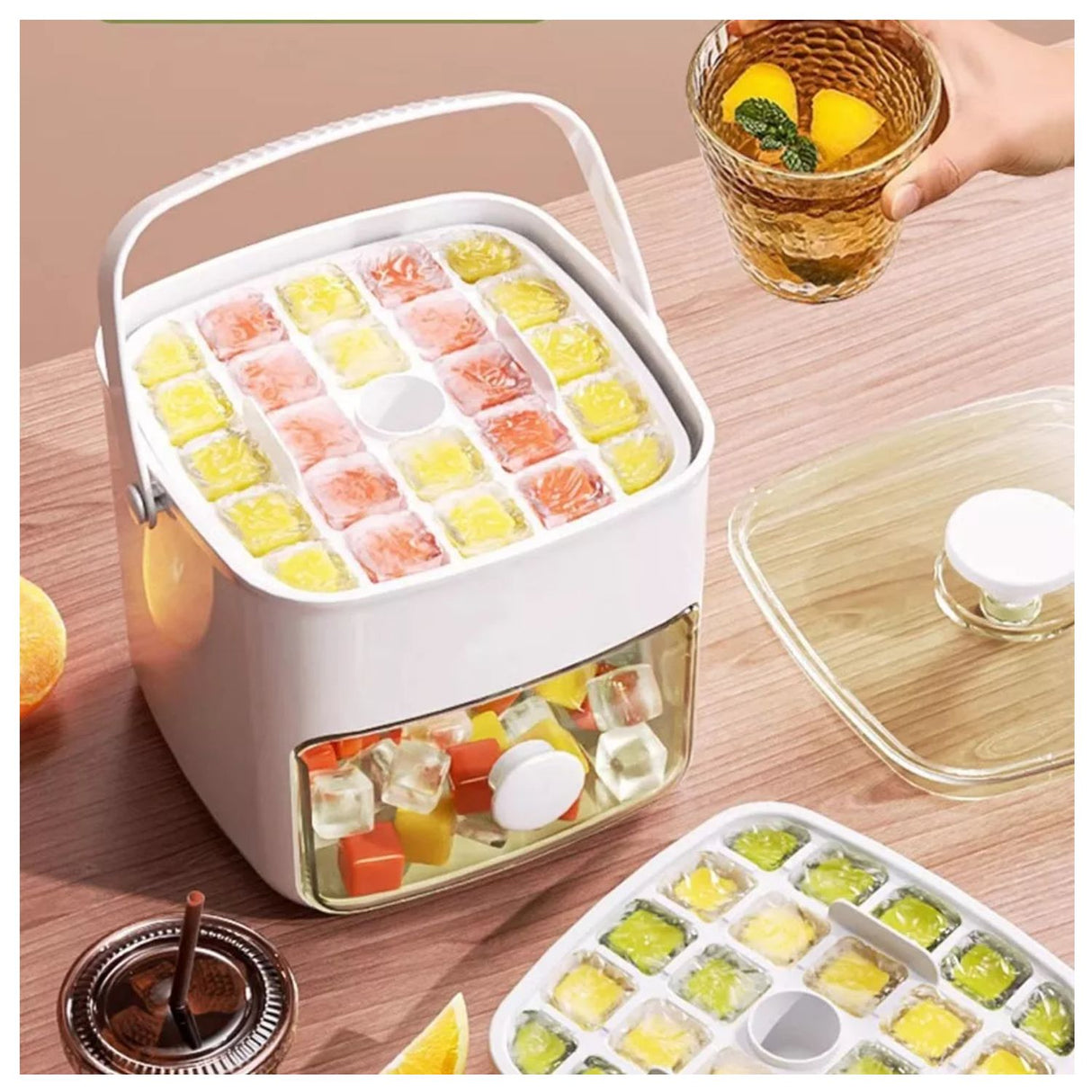Cubetera de Hielo Portatil a Presion con Tapa Alta Capacidad Disfruta de hielo en minutos para tus bebidas. Consíguela ahora y mejora tus reuniones.-2-1