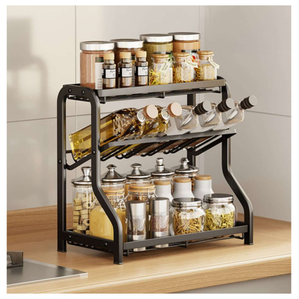 Estante Cocina Metálico Organizador Botellas y Utensilios Maximiza tu espacio y organiza tu cocina de manera eficiente. Descubre cómo hoy mismo.-3-1