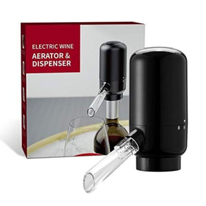 Aireador Dispensador Eléctrico Vino Negro con Boquilla Disfruta de un vino perfectamente aireado en segundos. Mejora tu experiencia y compra ahora.-1-1-1
