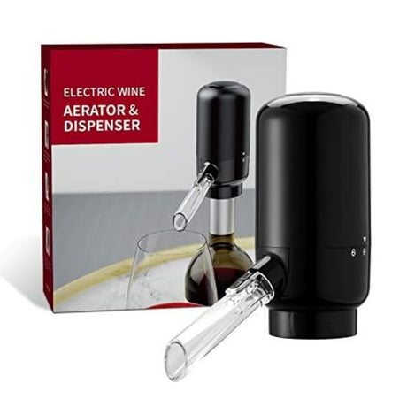 Aireador Dispensador Eléctrico Vino Negro con Boquilla Disfruta de un vino perfectamente aireado en segundos. Mejora tu experiencia y compra ahora.-1-1-1