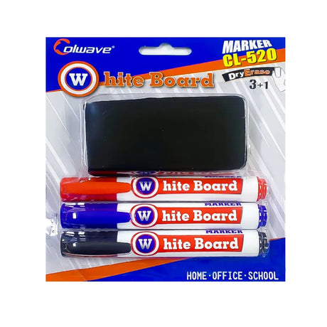 Pack 4 Piezas Marcadores Pizarra Borrador Blanca Escolar Organiza tus ideas de manera efectiva y creativa. ¡Compra ahora y mejora tu experiencia de aprendizaje!-1-1