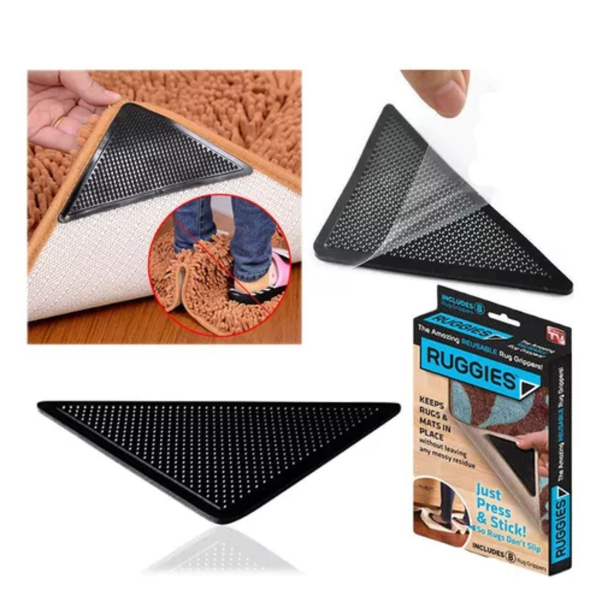 Pack 4 Alfombrillas Antideslizantes Esquinas Seguridad Hogar