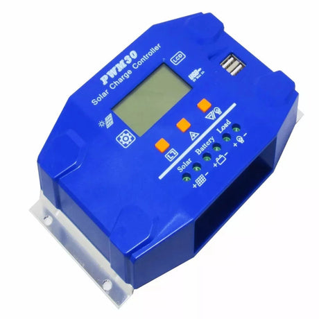 Controlador Carga Solar PWM30 Pantalla LCD Energía Renovable Optimiza la carga de tus baterías solares. Descubre más y mejora tu sistema hoy.-1-1