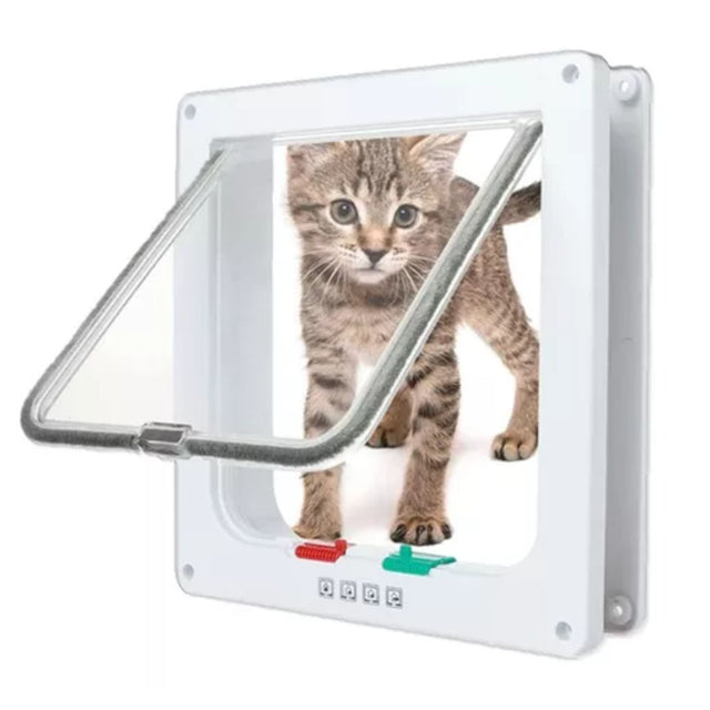 Puerta Mascotas Ajustable Pequeñas Ventana Transparente Facilita el acceso de tu mascota al exterior. Descubre la comodidad y compra ahora.-1-1