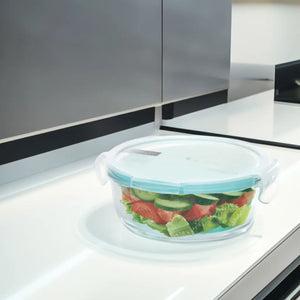 Pack 3 Contenedores Hermetico Vidrio Redondo 720mL Allegra. Mantén tus alimentos frescos y organizados. ¡Compra ahora y mejora tu cocina!-2