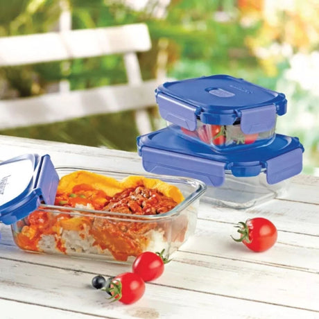 Pack 3 Contenedores Vidrio Hermético Rectangular 1520mL Luminarc. Mantén tus alimentos frescos y organizados. ¡Compra ahora y mejora tu cocina!-2