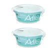 Pack 2 Contenedores Hermetico Vidrio Redondo 370mL Allegra. Perfectos para conservar alimentos frescos y organizados. ¡Compra ahora y mejora tu cocina!-1