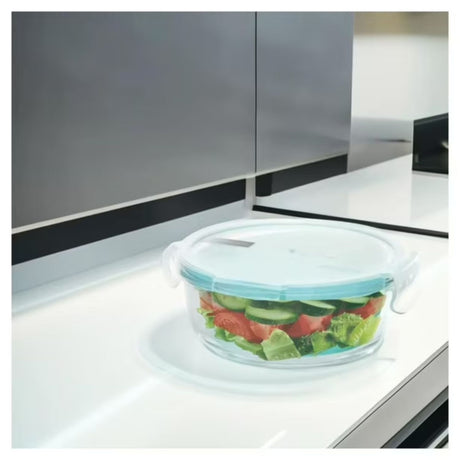 Pack 2 Contenedores Hermetico Vidrio Redondo 370mL Allegra. Perfectos para conservar alimentos frescos y organizados. ¡Compra ahora y mejora tu cocina!-2