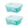 Pack 2 Contenedores Hermetico Vidrio Cuadrado 740mL Allegra. Mantén tus alimentos frescos y organizados. ¡Compra ahora y mejora tu cocina!-1