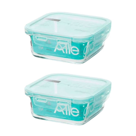 Pack 2 Contenedores Hermetico Vidrio Cuadrado 740mL Allegra. Mantén tus alimentos frescos y organizados. ¡Compra ahora y mejora tu cocina!-1