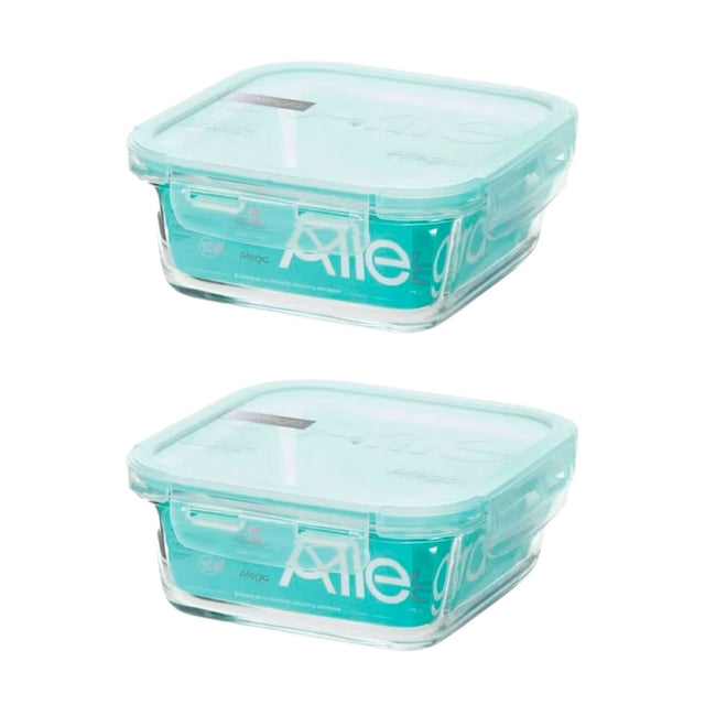 Pack 2 Contenedores Hermetico Vidrio Cuadrado 740mL Allegra. Mantén tus alimentos frescos y organizados. ¡Compra ahora y mejora tu cocina!-1