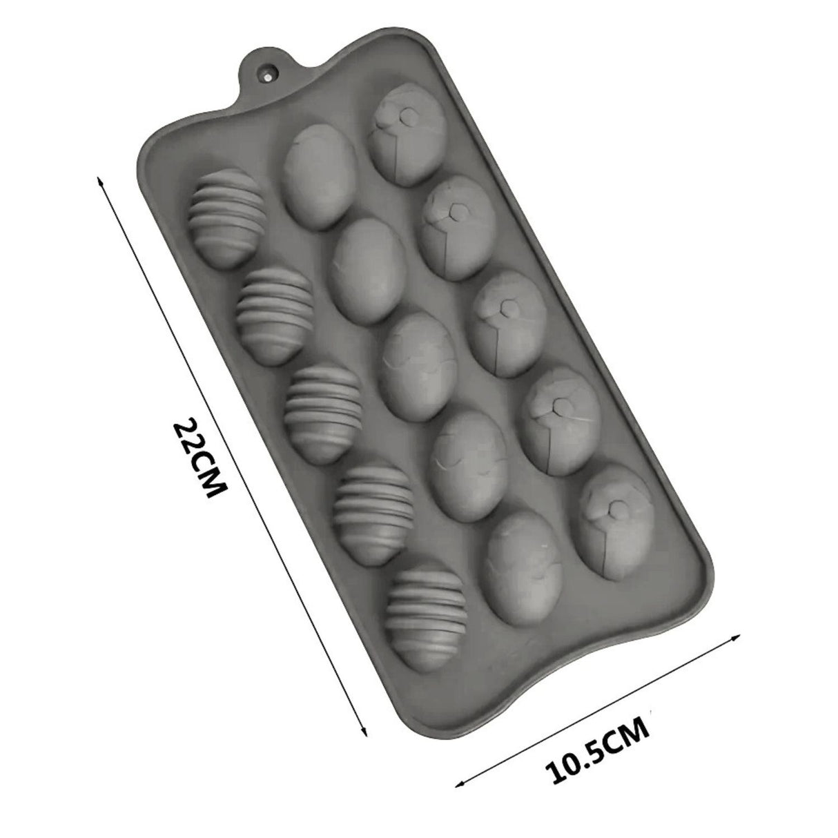 Molde Silicona 15 Huevitos Pascua Gris Reposteria Chocolate. Perfecto para crear dulces únicos y divertidos. ¡Compra ahora y sorprende a todos!-2