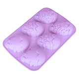 Molde Silicona Bandeja de 6 Huevos de Pascua Grande Violeta. Perfecto para crear dulces únicos y coloridos. ¡Compra ahora y sorprende a todos!-1