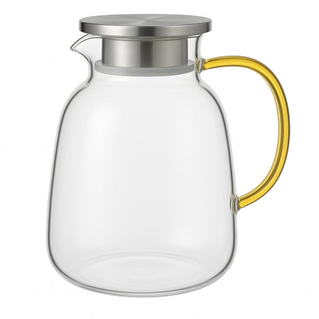 Tetera Vidrio 1750mL Infusor Mango Dorado Moderna. Apta para té y hierbas. Diseño elegante y funcional. ¡Compra ahora!-1